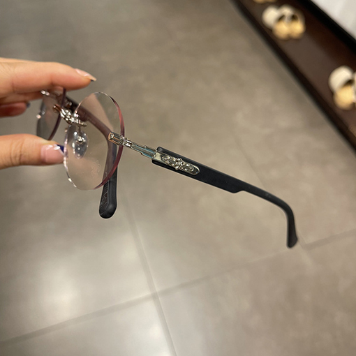 クロムハーツフレームレス円形パンチレトロな王子ミラー