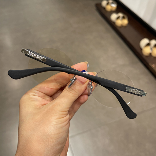 クロムハーツフレームレス円形パンチレトロな王子ミラー