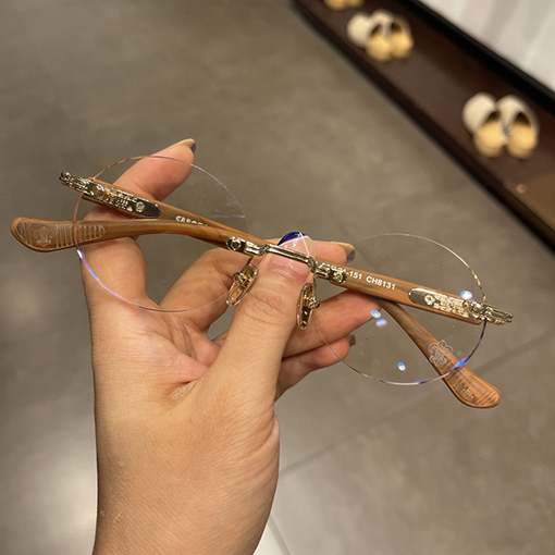 クロムハーツフレームレス円形パンチレトロな王子ミラー