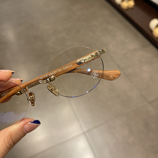 クロムハーツフレームレス円形パンチレトロな王子ミラー