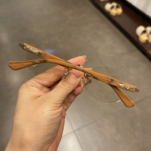 クロムハーツフレームレス円形パンチレトロな王子ミラー