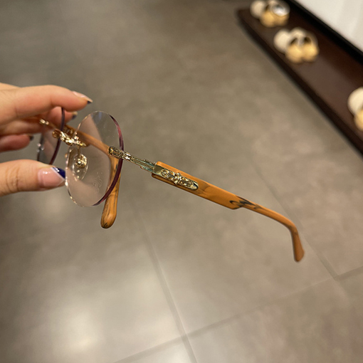 クロムハーツフレームレス円形パンチレトロな王子ミラー