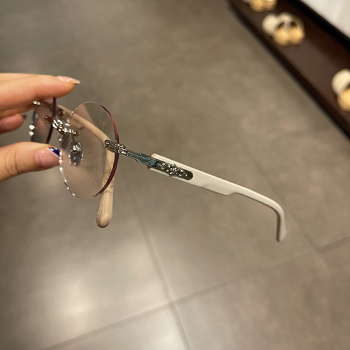 クロムハーツフレームレス円形パンチレトロな王子ミラー