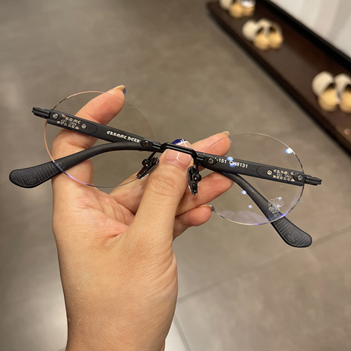 クロムハーツフレームレス円形パンチレトロな王子ミラー