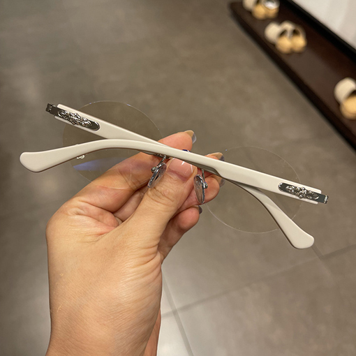 クロムハーツフレームレス円形パンチレトロな王子ミラー