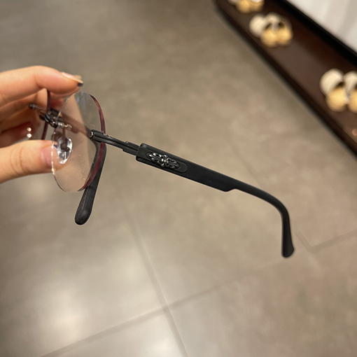 クロムハーツフレームレス円形パンチレトロな王子ミラー