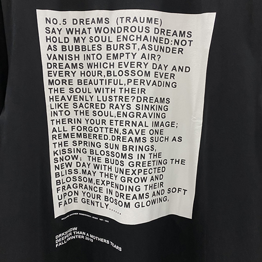 リックオウエンス アルファベットプリントルーズフィットベーシックTシャツ