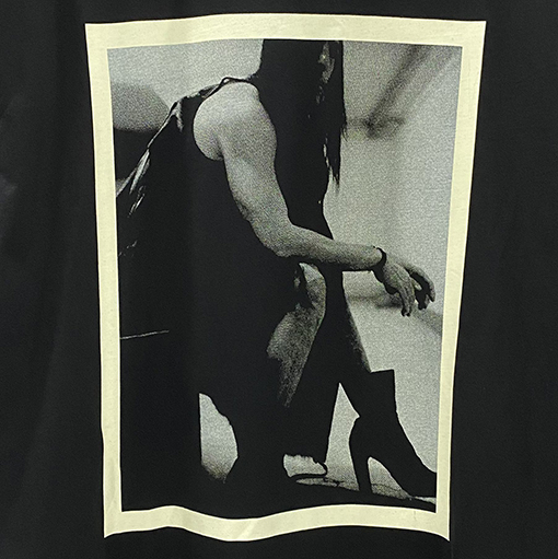 リックオウエンスマスタープリントオーバーサイズルーズフィットコットンベーシックTシャツ