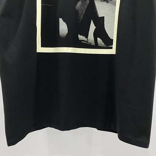 リックオウエンスマスタープリントオーバーサイズルーズフィットコットンベーシックTシャツ