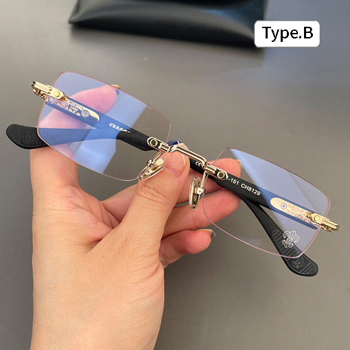 クロムハーツ新しいレトロなフレームレスメガネ