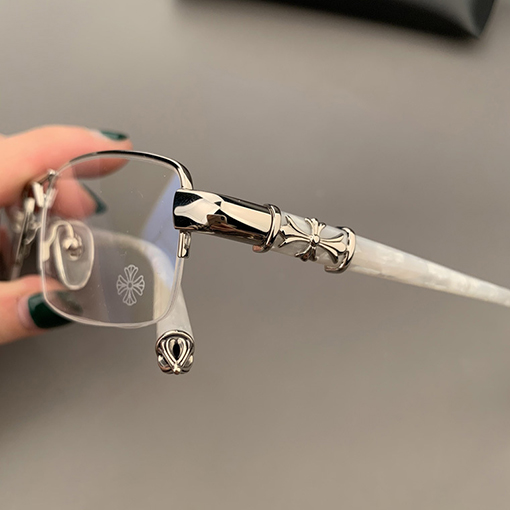 クロムハーツハーフフレーム超軽量文芸レトロ眼鏡フレーム