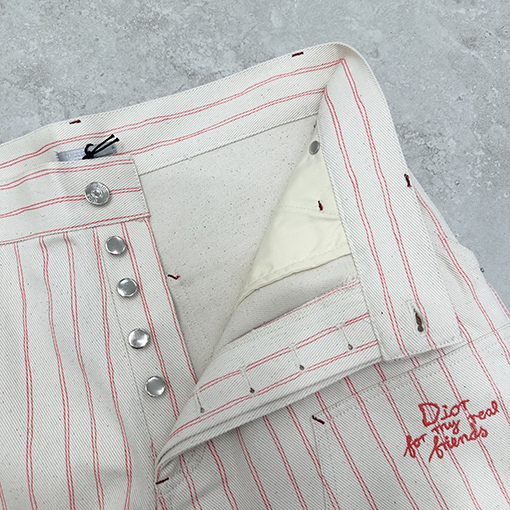 ディオールスーパーコピーストライプ刺繍パンツ