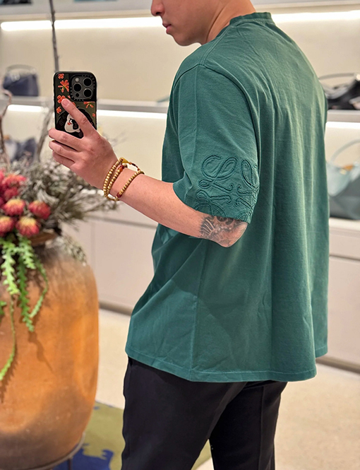ロエベファッション刺繍半袖Tシャツ