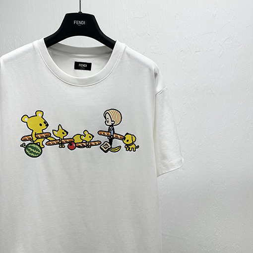 フェンディコピーカプセルプリント半袖Tシャツ