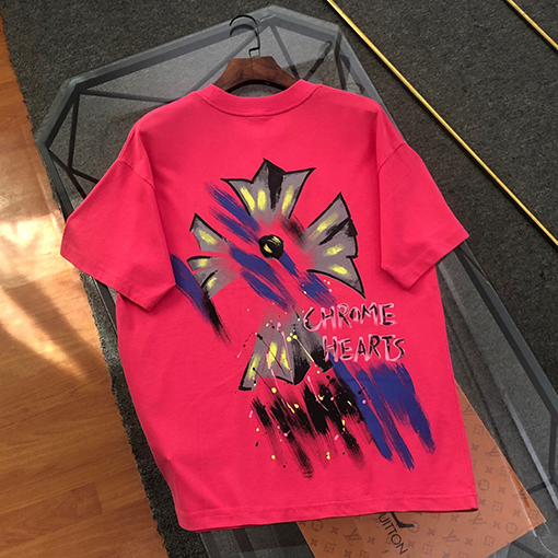 クロムハーツ刺繍落書きプリント半袖Tシャツ