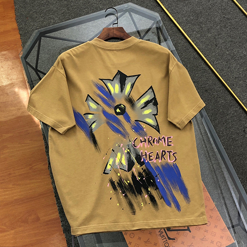 クロムハーツ刺繍落書きプリント半袖Tシャツ