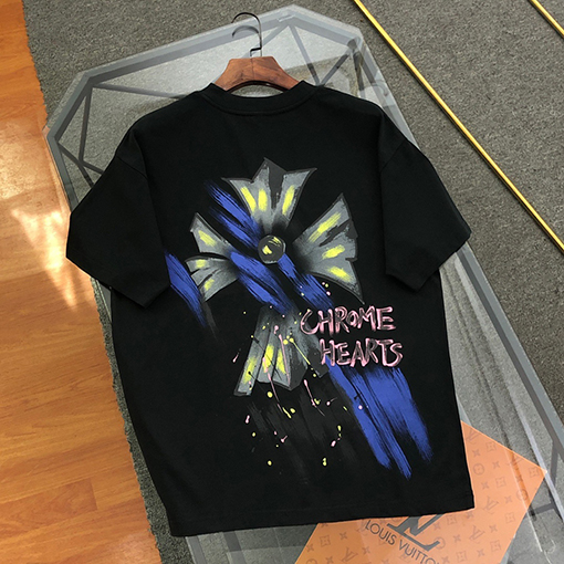 クロムハーツ刺繍落書きプリント半袖Tシャツ