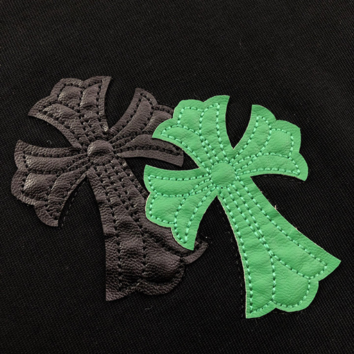 クロムハーツ皮貼り刺繍半袖tシャツ