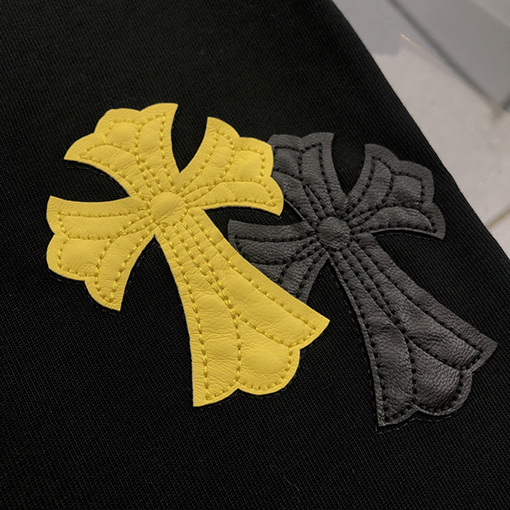 クロムハーツ皮貼り刺繍半袖tシャツ