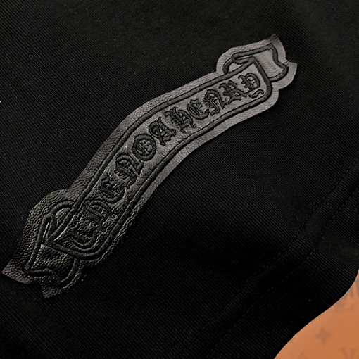 クロムハーツ皮貼り刺繍半袖tシャツ