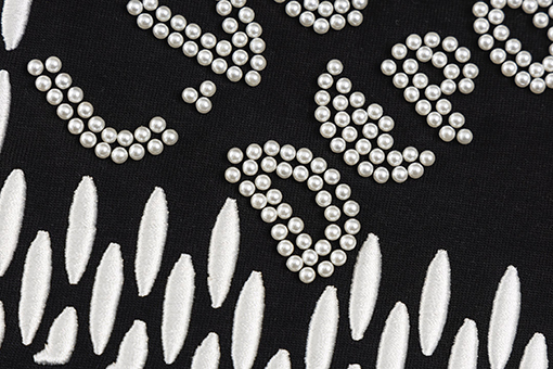 ルイヴィトンフィドン25ss連名パール刺繍半袖シャツ