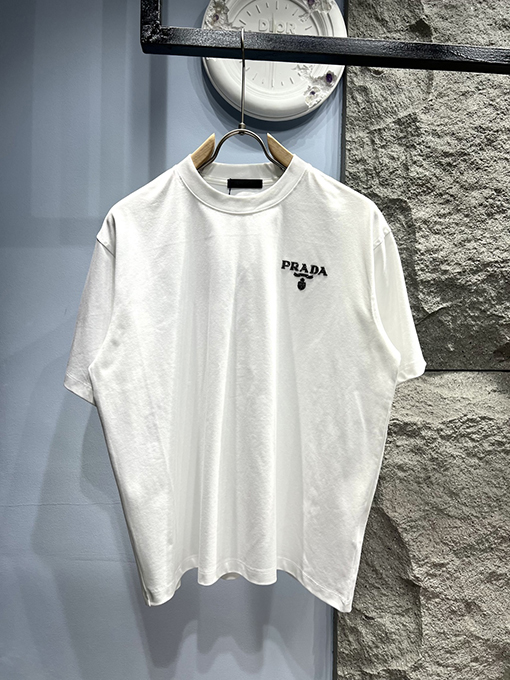 プラダ新しいドリルマイクロ半袖Tシャツ