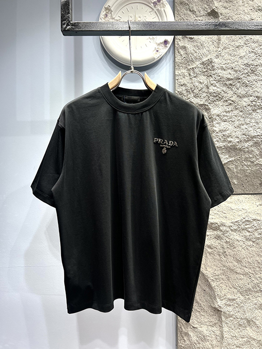 プラダ新しいドリルマイクロ半袖Tシャツ