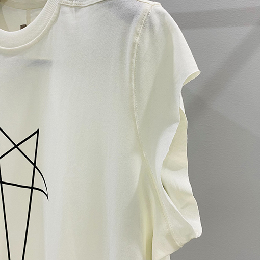 リックオウエンス セカンドラインフリル袖ロングルーズニットベスト
