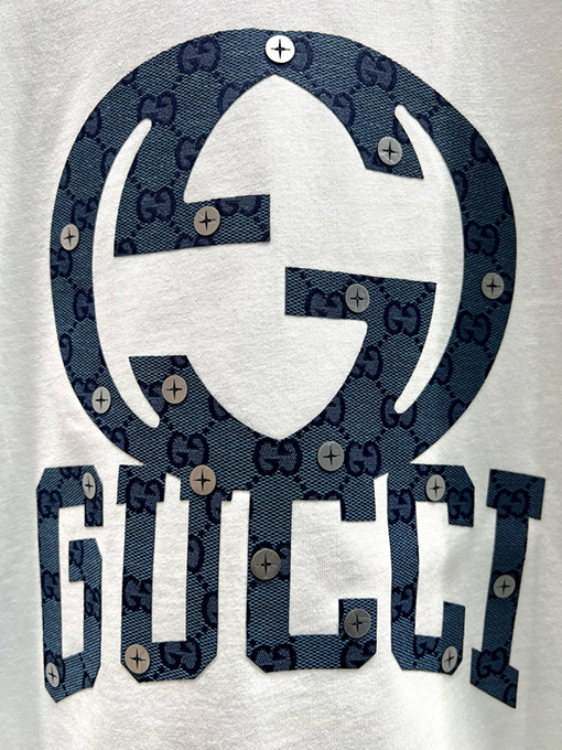 グッチスーパーコピー新しいステッチステッカー半袖Tシャツ