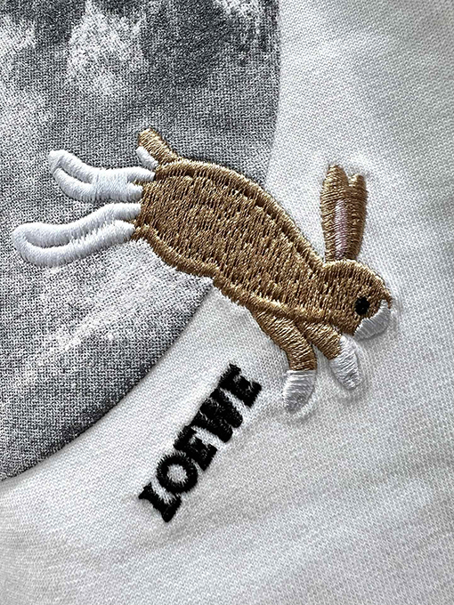 ロエベコピー新しいコラボレーションシリーズ月のウサギの半袖Tシャツ