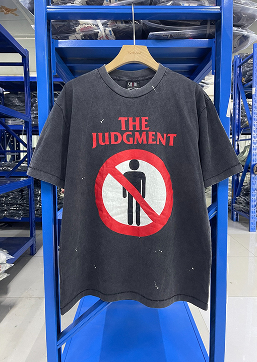セント マイケル25SS“THE JUDGMENT”禁止ウォッシュヴィンテージTシャツ