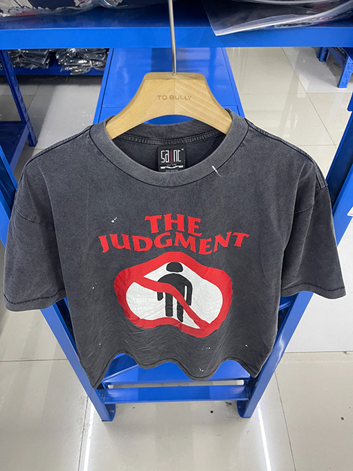 セント マイケル25SS“THE JUDGMENT”禁止ウォッシュヴィンテージTシャツ