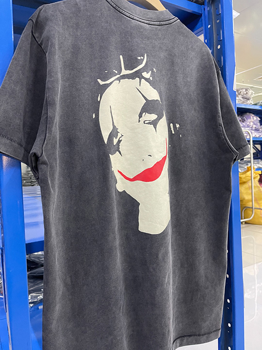 セント マイケル25SS“BIG MESS”蝶しかめっ面ウォッシュヴィンテージTシャツ