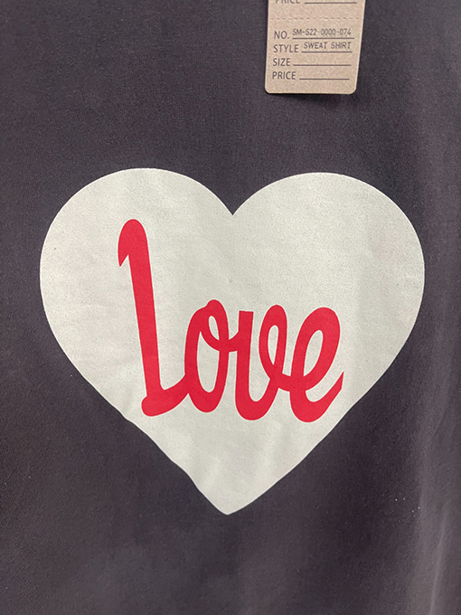 セント マイケル25SS“LOVE“愛の文字プリントウォッシュ古いTシャツ