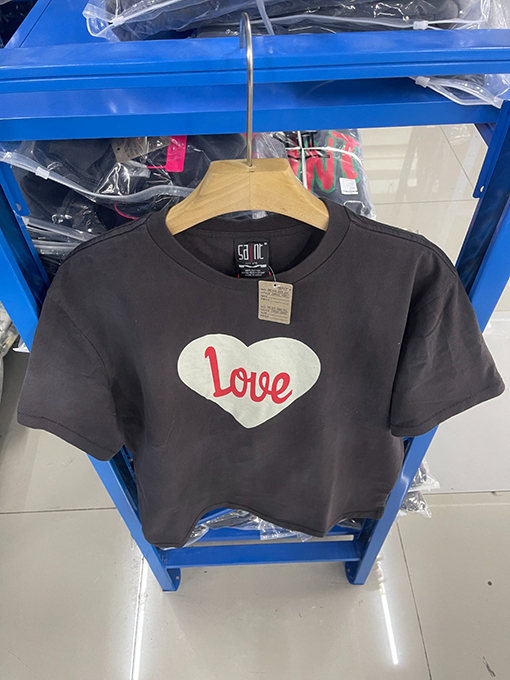 セント マイケル25SS“LOVE“愛の文字プリントウォッシュ古いTシャツ
