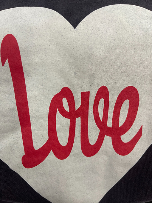 セント マイケル25SS“LOVE“愛の文字プリントウォッシュ古いTシャツ