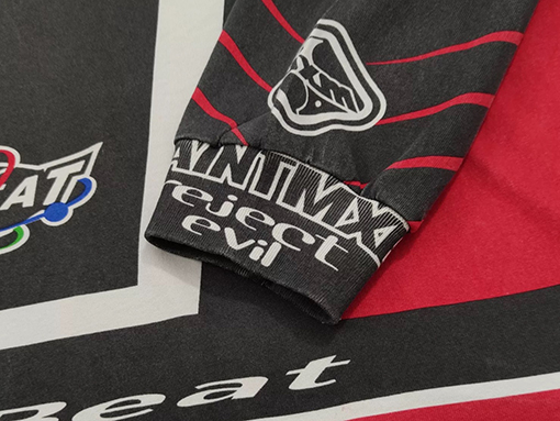 セント マイケル2025SS MX6 L/S TEレーシングスタイルクラックウォッシュヴィンテージ長袖Tシャツ