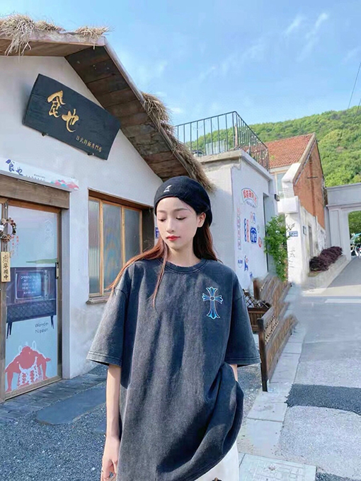 クロムハーツコットンのウォッシュTシャツ