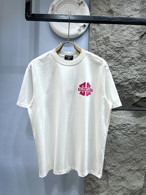 バレンシアガ新しい厚手のプレス文字半袖Tシャツ