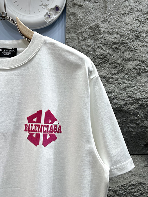 バレンシアガ新しい厚手のプレス文字半袖Tシャツ