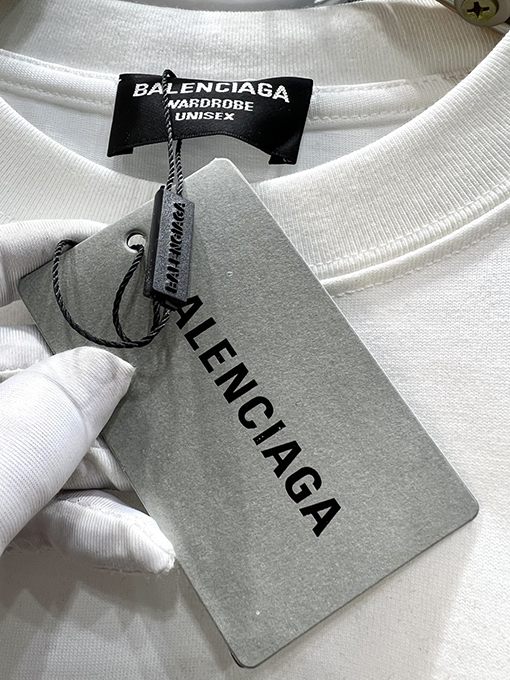 バレンシアガ新しい厚手のプレス文字半袖Tシャツ