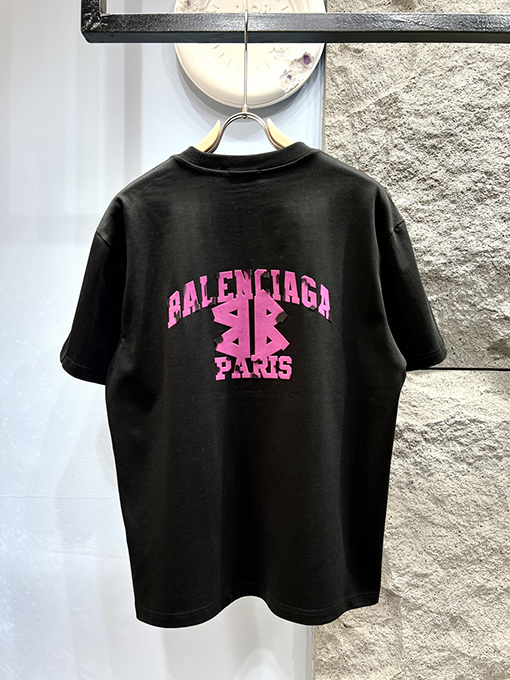 バレンシアガ新しい厚手のプレス文字半袖Tシャツ
