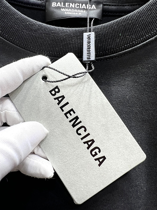 バレンシアガ新しい厚手のプレス文字半袖Tシャツ