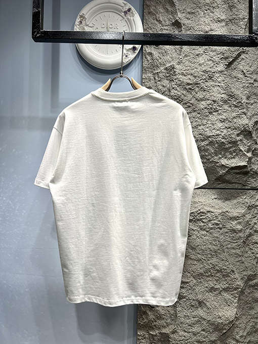 ディオール刺繍花柄半袖Tシャツ