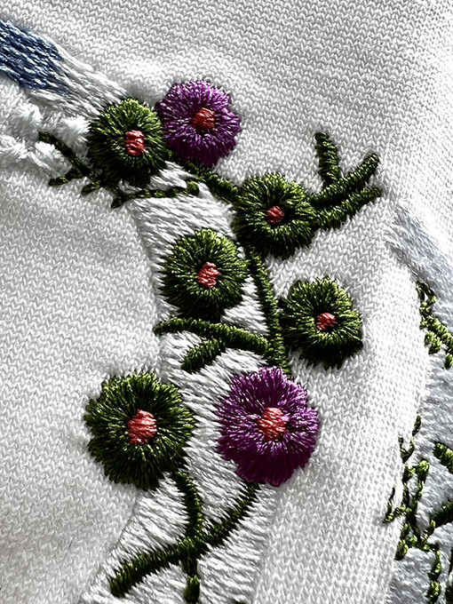 ディオール刺繍花柄半袖Tシャツ