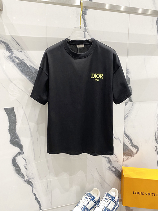 ディオールレザーロゴ入り半袖Tシャツ