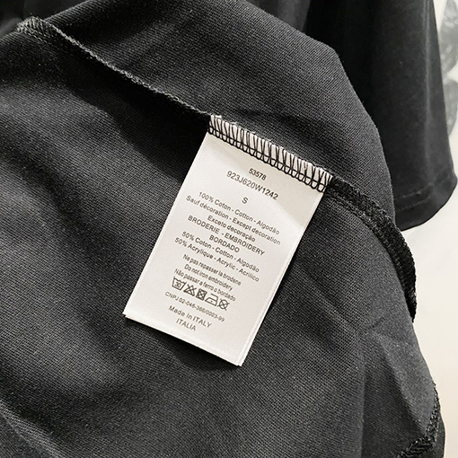 ディオールレザーロゴ入り半袖Tシャツ