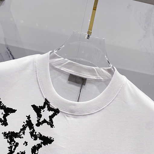 ディオールコピー手描きロゴ半袖Tシャツ
