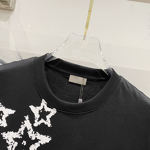 ディオールコピー手描きロゴ半袖Tシャツ