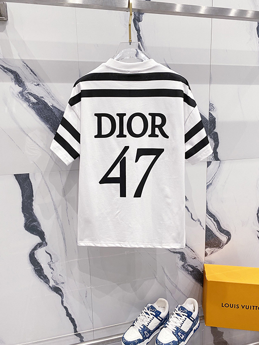 ディオールCD 47プリントロゴ公式半袖Tシャツ